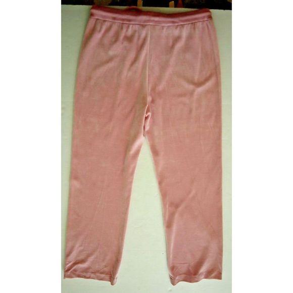 St. John Sport x Marie Gray Women's Sz M Pale Pink Studded Velour Pants - Picture 2 of 6